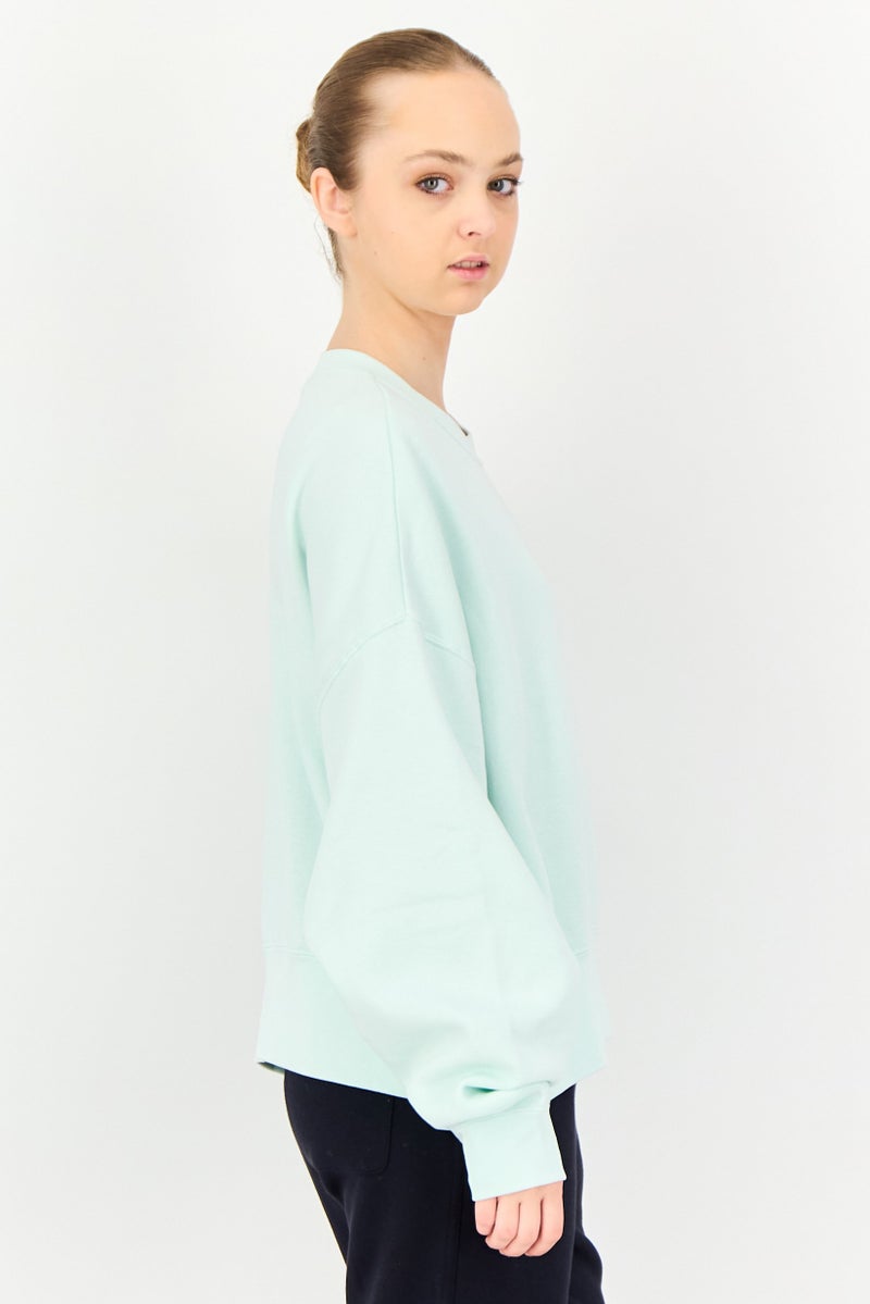 Nike Women Loose Fit Long Sleeve Outdoor Sweatshirt, Mint Green - Image 3